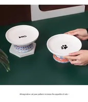 Gamelle surélevée personnalisable en céramique antidérapante pour chat, design ergonomique pour aliments et eau, avec support haut pour soulager les signes de fatigue