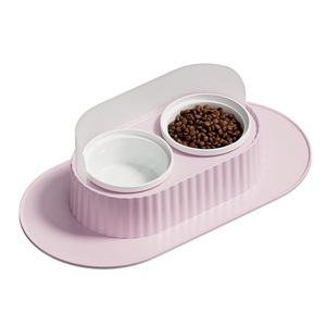 Double gamelle en céramique pour chats et chiens, forme ovale, antidérapante, design moderne, ensemble d'alimentation pour animaux avec bols pour nourriture et eau - Product Image 5