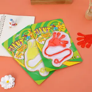 Groothandel Novelty Kids Zuig-kaart Verpakking Grote Stretch Tpr Zacht Rubber Elastische Hand Vorm Kleverige Muur Speelgoed Voor Verkoop