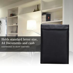 YIHUAING Large Capacity Black Zippered Fireproof <b>Document</b> <b>Bag</b> Portable Storage for Office Home Certified Fireproofing for School - Product Image 3