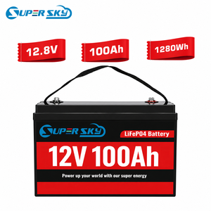 Batterie LifePO4 haute qualité avec BMS 12V 24V, batterie lithium rechargeable 100Ah 200Ah 300Ah, pack de batteries lithium-ion pour solaire - Product Image 1