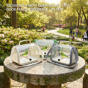 ADZIA Eco-vriendelijke duurzame draagbare papegaaienkooi, lichtgewicht en ademend, met schouderriem voor buitengebruik en handtransport. - Product Image 5