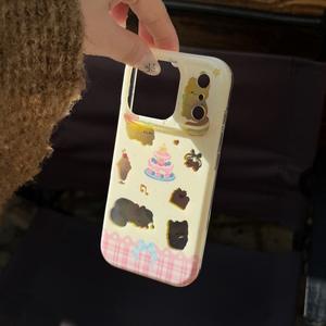 Coque de téléphone personnalisée avec motif animal Cake <span class=keywords><strong>Cat</strong></span> Laser Rhinestone pour iPhone 15/14/13/12 avec cordon de protection - Product Image 3