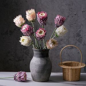 Flores Artificiales de Protea CallaFloral, Colores Mezclados, Decoración Ecológica para Bodas, Arreglo Floral Moderno para Jarrón - Product Image 1