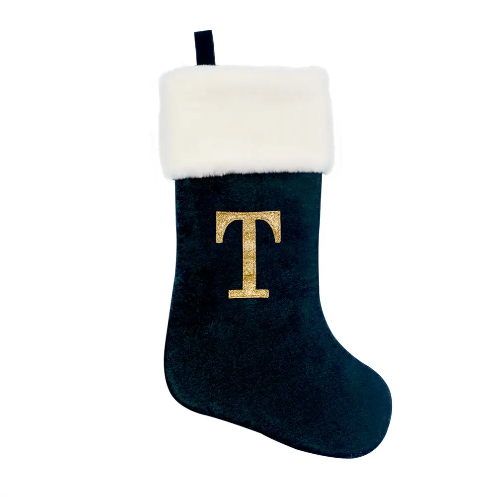 Novas meias de tricô para árvore de natal, pingente de presente com alfabeto de floco de neve, parte de meias de natal para as festas