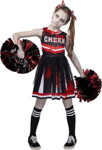 <span class=keywords><strong>Costume</strong></span> de pom-pom girl <span class=keywords><strong>zombie</strong></span> pour enfants, en spandex, tenue sanglante pour Halloween - Product Image 2