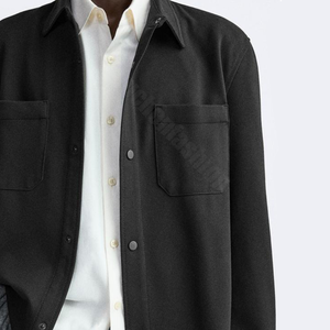 Giacca Casual da lavoro in lana con logo personalizzato ricamato Shacket da uomo - Product Image 3