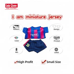 Футбольная форма Cookie Queen Mini Soccer <span class=keywords><strong>Jersey</strong></span> <span class=keywords><strong>Barcelona</strong></span> 2026, игрушечная, с возможностью нанесения логотипа, сувенирная, для болельщиков, аксессуары, футбольные майки - Product Image 2