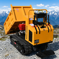Mini-dumper compact sur chenilles 4x4 diesel de type pick-up japonais, capacité 500 kg, 800 kg, 1 tonne, pour usage agricole, jardin et verger
