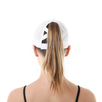 Gorra de Golf Personalizada con Logotipo Bordado, Gorra de Béisbol Ajustable de Algodón con Cierre a Presión para Mujer, Gorra Personalizada con Cola de Caballo para Mujer, Venta al Por Mayor