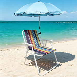 Chaise pliante durable, chaise de <span class=keywords><strong>plage</strong></span>, parasol, siège portable pour repas en plein air, camping, protection solaire UPF 50+, chaise longue de <span class=keywords><strong>plage</strong></span> légère - Product Image 5