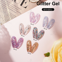 Professionnel Art Ongles Coloré Paillettes Glitter Gel Longue Durée UV Nouveau Produit Bouteille Emballage avec Logo Personnalisé OEM/ODM