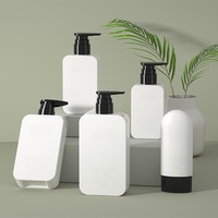 Bouteilles de pompe en plastique PET carrées transparentes rechargeables 300ml 500ml shampooing Lotion Gel douche lavage du corps lavage des mains emballage cosmétique