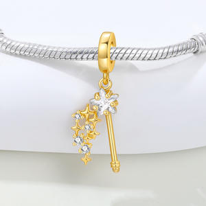 Colgante de varita de hadas con diseño de estrella de cobre blanco, superventas transfronterizo, accesorio de joyería DIY de alta gama para pulseras de mujer - Product Image 2