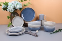Ensemble de vaisselle en céramique 12 pièces, assiettes et bols