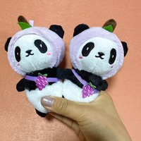 Porte-clés pendentif en peluche panda mignon de dessin animé, jouet porte-clés animal en peluche, cadeau pour enfants