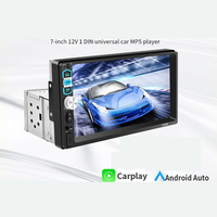 Lecteur MP5 pour voiture 7 pouces 1 Din, autoradio 12V, CarPlay, Android Auto, radio FM BT, lecteur de carte USB TF, autoradio avec télécommande