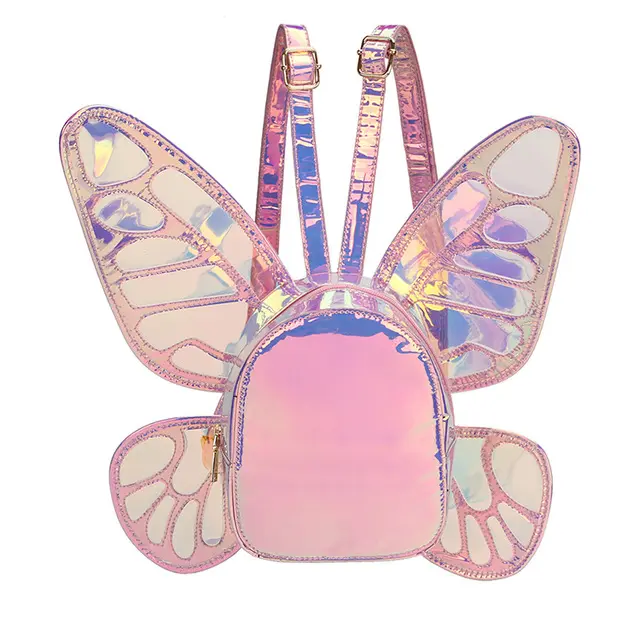 Custom Design Laser Butterfly Wings Lady Backpack Student Girl Personality Creative Backpack