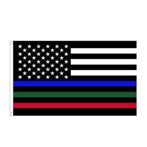 Bandiera Americana Nera Personalizzata 3X5FT in Poliestere, <span class=keywords><strong>Materiale</strong></span> Durevole e Resistente all'Usura - Product Image 1