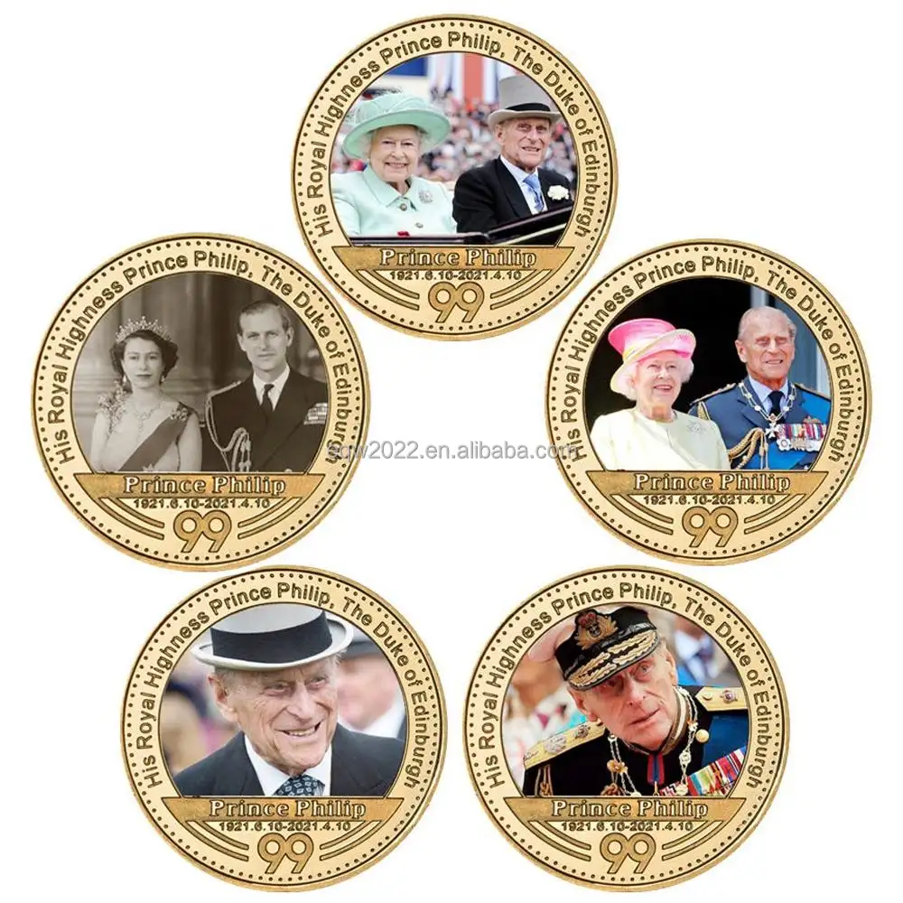 Regali commemorativi Queen Elizabeth II Souvenir monete da collezione in metallo dorato