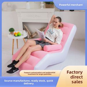 Cross-border Modern Simple Design <b>Inflatable</b> Lazy <b>Sofa</b> Chair Outdoor Single Double <b>Inflatable</b> <b>Bed</b> Foldable PVC Flocked Cushion - Product Image 2
