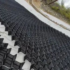 High Honeycomb Hitam Hdpe Geocell Penguatan Jalan Mobil untuk Penstabil Kerikil Jalan dan Penahan Penyangga Dinding