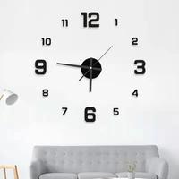 Jam Digital Bercahaya Sederhana Modis Kreatif DIY Jam Ruang Tamu Kamar Tidur Stiker Dinding Tempel Sendiri