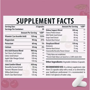 Cápsulas Herbales Rosebest al por Mayor para el Equilibrio del Ácido Úrico, Suplementos Dietéticos para la Limpieza Renal con Semilla de Apio y Cereza Ácida - Product Image 5