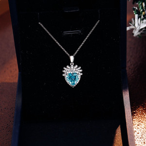 Bijoux <span class=keywords><strong>en</strong></span> forme de coeur de mode colliers de bijoux fins collier d'été de <span class=keywords><strong>vacances</strong></span> colliers bleus pour les femmes - Product Image 5