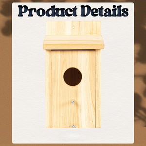 Handmade Wooden Bluebird House Birdhouse with Animal Cage and Parrot Cage 7.4x8.9x6.4in Garden Decorative Birdhouse - Product Image 5