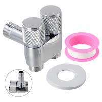 G1/2 Robinet en laiton à double commande Vannes à double angle pour machines à laver et toilettes Robinet d'extérieur/salle de bain avec design triangles
