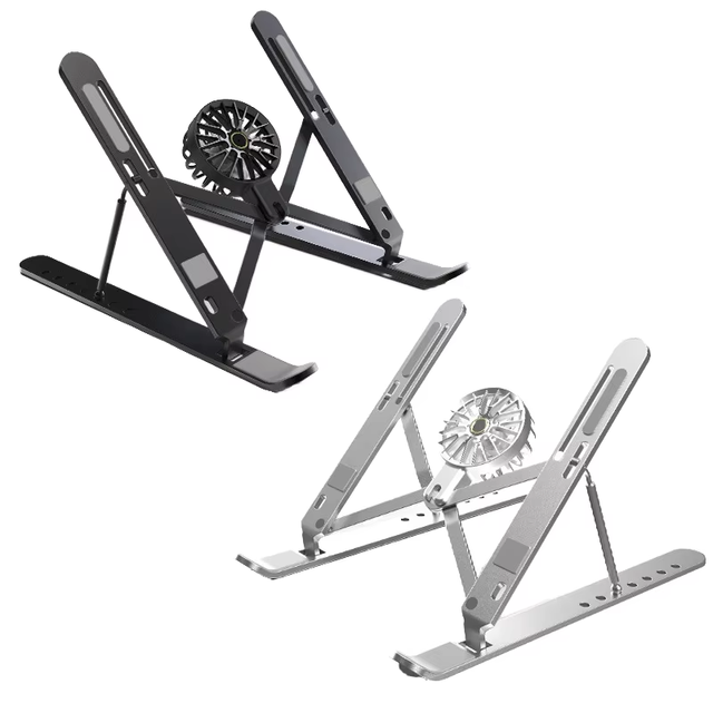AilesTecca Laptop Cooling Stands 7-levels 18inch Adjustable Laptop Fan Stand Aluminium Riser Laptop Holder for Desk
