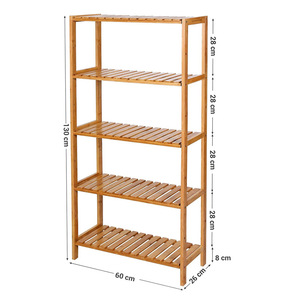 Bamboo Multi Layer Storage <b>Shelf</b> 5 Tier Floor Standing Living Room Bookshelf Plant <b>Rack</b> - Product Image 5