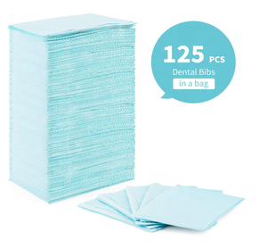 Bavaglini/grembiule dentale monouso in plastica impermeabile e certificato CE ISO prodotto - Product Image 2