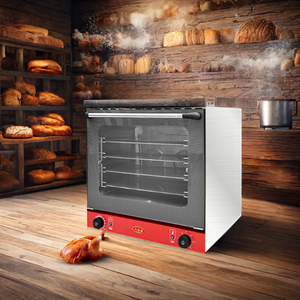 فرن دوران هواء ساخن من 4 أطباق مؤقت للاستخدام المنزلي والتجاري، فرن تارت البيض بدرجة حرارة ثابتة، فرن خبز بيتزا أوروبي - Product Image 6