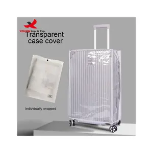 卸売旅行委託耐摩耗性厚く透明PVCスーツケースカバープロテクター車輪付きスーツケース用荷物カバー