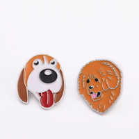 Chine bonne qualité usine directement vente dessin animé en alliage de zinc broches badge personnalisé vestes décoration chien métal doux émail broche mignon