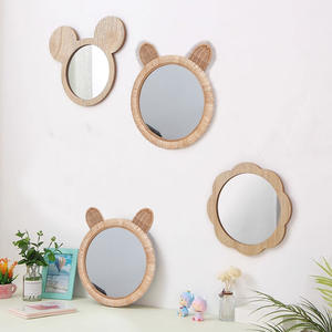 <span class=keywords><strong>Miroir</strong></span> mural en rotin tressé Art Déco pour chambre d'<span class=keywords><strong>enfant</strong></span>, décoration de la maison, <span class=keywords><strong>miroir</strong></span> de maquillage artisanal écologique - Product Image 4