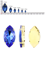Oeil de cheval coloré en cristal pour femmes, strass cousus avec griffe or, cristal plat, Navette diamant pour bijoux, vêtements, chaussures, accessoires