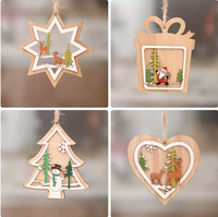 Décoration de Noël 3D en bois à assembler, Père Noël, Bonhomme de neige, Boule de Noël à suspendre