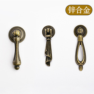 Tirador de cajón de aleación de zinc estilo europeo, diseño de palanca de un solo orificio en color bronce antiguo - Product Image 4