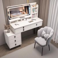 Table de maquillage moderne de haute qualité avec panneau en bois de petite taille, armoire de rangement éclairée pour la chambre à coucher et le salon