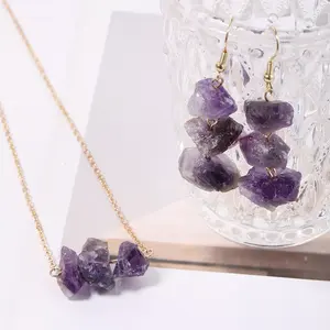 Healing precious amethyst rose quartz lapis gemstone mineral Earrings reiki hoop earrings for women Valentine's Day jewelry