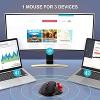 Mouse Trackball USB Nirkabel 2400DPI Isi Ulang Ergonomis untuk Tangan Kanan untuk PC Laptop - Tersedia