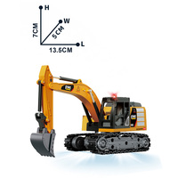 Mini Excavatrice RC en métal à l'échelle 1:64, véhicule de construction, chargeur, contrôle entièrement proportionnel, modèle réaliste, jouet pour enfants, cadeau