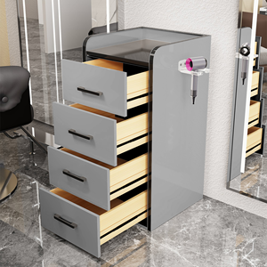 Meilleures ventes, Fourniture d'usine : Meuble de salon de coiffure, Meuble <span class=keywords><strong>à</strong></span> outils avec support pour sèche-cheveux, Armoires de rangement pour produits de beauté, Chariot de salon - Product Image 6