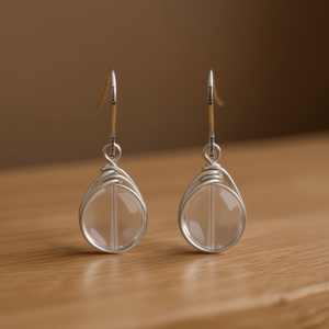 E5606 Pendientes colgantes geométricos transparentes de aleación, joyería de moda unisex - Product Image 2