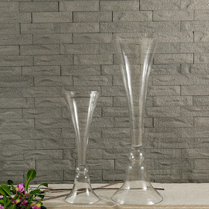 Offre Spéciale <span class=keywords><strong>80</strong></span> <span class=keywords><strong>cm</strong></span> de haut réversible trompette fleur Arrangement verre <span class=keywords><strong>Vase</strong></span> Design moderne mariage décor sol <span class=keywords><strong>Vase</strong></span> - Product Image 1