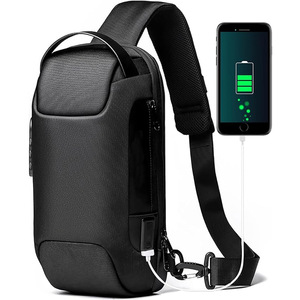 New Fashion <span class=keywords><strong>Anti</strong></span> <span class=keywords><strong>Theft</strong></span> Men Sling <span class=keywords><strong>Bag</strong></span> Ombro Crossbody Mochila para homem Saco Peito Impermeável com Carregamento USB - Product Image 1