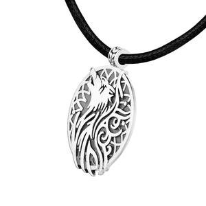 Mythologie nordique Bijoux Protection Talisman <span class=keywords><strong>Norsemen</strong></span> 925 Sterling Silver Viking Wolf Amulette Pendentif Collier pour Hommes - Product Image 5